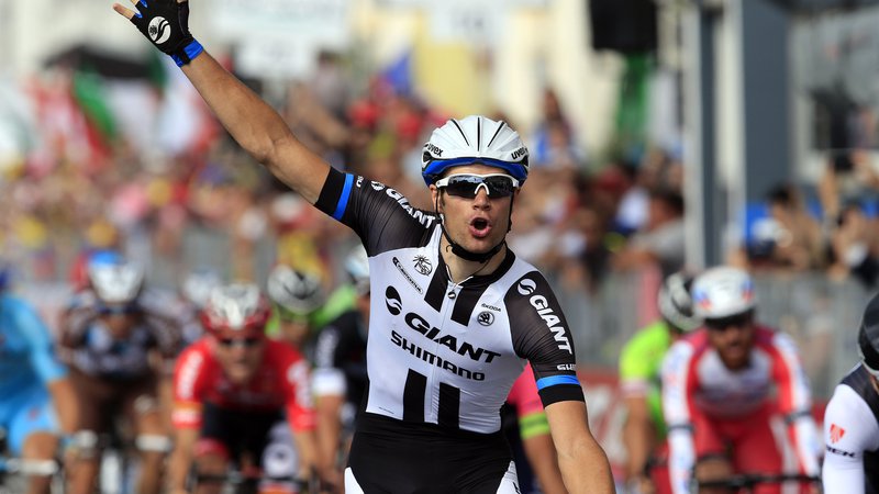 Fotografija: Luka Mezgec je na 97. izvedbi »Giro d'Italia« zmagal v etapi s ciljem v Trstu. FOTO: Luk Benies AFP - International News Agency