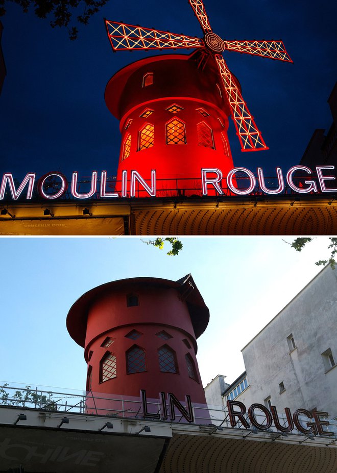 Moulin Rouge: prej in potem. FOTO: Geoffroy Van Der Hasselt/AFP