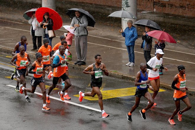 Sisay Lemma na Ljubljanskem maratonu 28. oktober 2018. Foto Matej Družnik