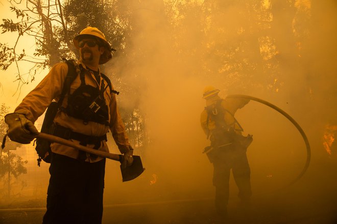 Največji požar divja na severu Kalifornije v bližini kraja Geyserville. FOTO: Philip Pacheco/Afp