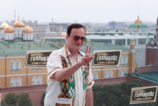 Quentin Tarantino na promociji novega filma v Moskvi. FOTO: Shamil Zhumatov/Reuters