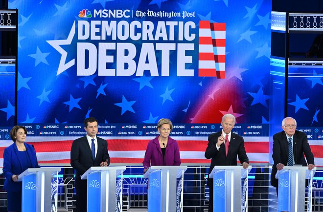 Novembrsko soočenje demokratskih predsedniških kandidatov je potekalo v Atlanti.&nbsp; FOTO: Saul Loeb/AFP