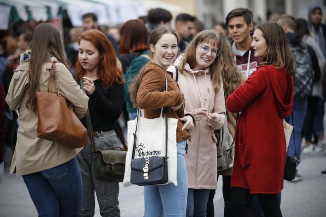 Sprejem brucev pred Univerzo v Ljubljani Foto Uroš Hočevar