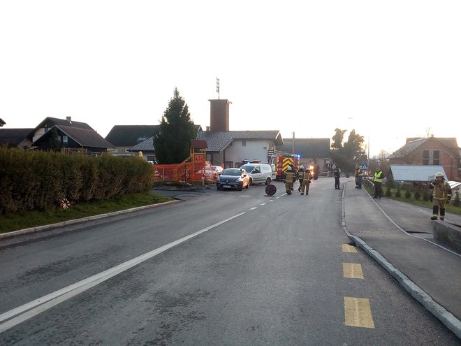 Prizor nesreče v Britofu. FOTO: Gasilsko Reševalna Služba Kranj