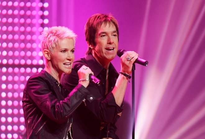 Marie Fredriksson in Per Gessle kot Roxette.<br />
Foto Reuters