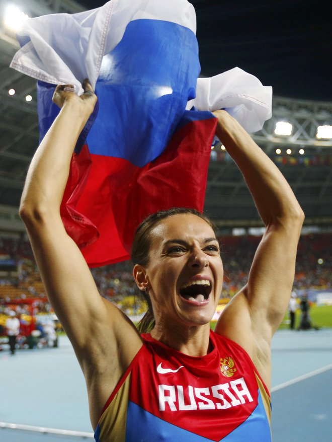 Nekdanja izjemna atletinja Jelena Isinbajeva ne skriva ogorčenja ob kazni za ruski šport. FOTO: Reuters