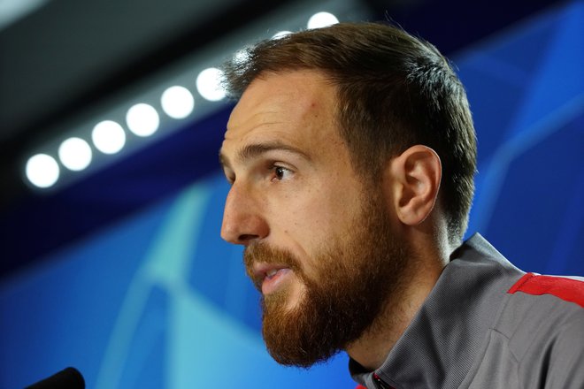 Jan Oblak je bil Atleticov mož na novinarski konferenci pred tekmo z moskovskim Lokomotivom. FOTO: Reuters