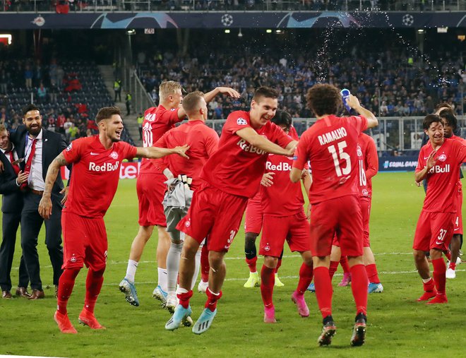 V Salzburgu so le dočakali ligo prvakov in že za uvod veliko slavje ob odlični predstavi proti Belgijcem. FOTO AFP