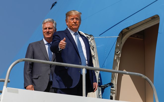 Ameriški predsednik Donald Trump za zdaj ni naklonjen vojaškemu odgovoru. Foto Reuters