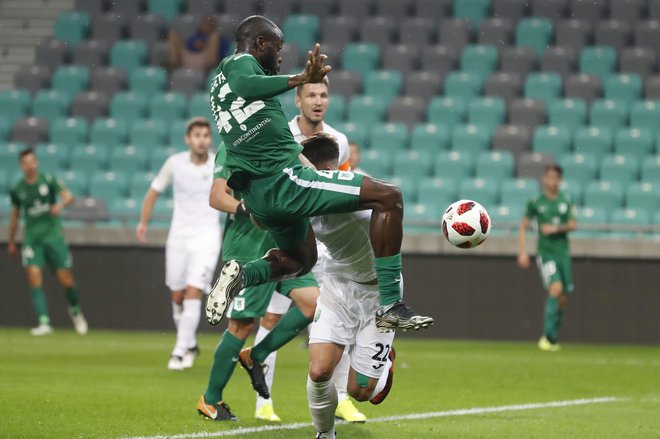 Jucie Lupeta. Nogometna tekma Olimpija in Rudar. Ljubljana, 2. september 2018