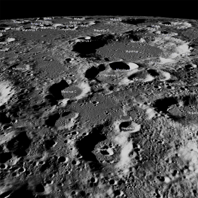 Območje na Luni, kjer je strmoglavilo indijsko plovilo. FOTO:&nbsp;NASA/Goddard/Arizona State University