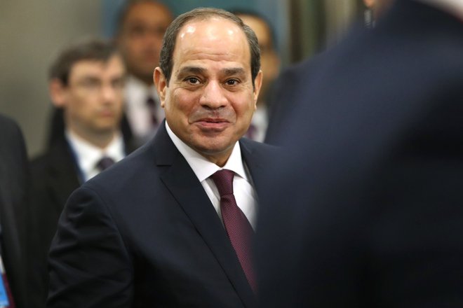 Abdel Fatah al Sisi na zasedanju generalne skupščine ZN v New Yorku 24. septembra letos. FOTO: Spencer Platt/AFP