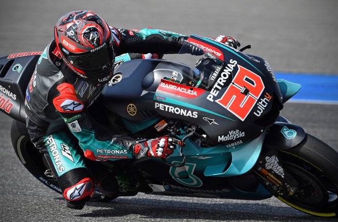 Fabio Quartararo bo z najboljšega položaja začel 15. dirko motociklističnega svetovnega prvenstva v elitnem razredu motoGP. FOTO: Lillian Suwanrumpha/AFP