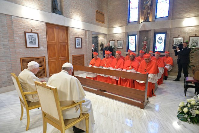 Papež Frančišek je imenoval 67 kardinalov od skupaj 128, ki so trenutno upravičeni glasovati na konklavu. FOTO: AFP