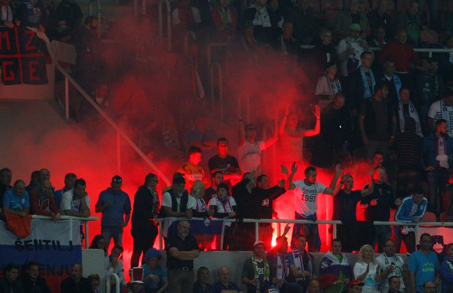 Makedonski navijači so imeli veliko razlogov za veselje, saj se je njihova reprezentanca vrnila v igro za euro 2020. FOTO: Reuters