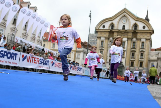 Lumpijev tek na Ljubljanskem maratonu. Foto Uroš Hočevar