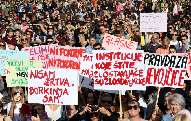 Samo v Zagrebu se je zbralo 7000 protestnikov. FOTO: Denis Lovrović/AFP