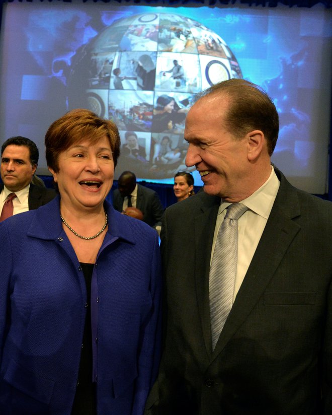 Nova voditelja IMF in Svetovne banke Kristalina Georgieva in David Malpass. FOTO: Mike Theiler/Reuters