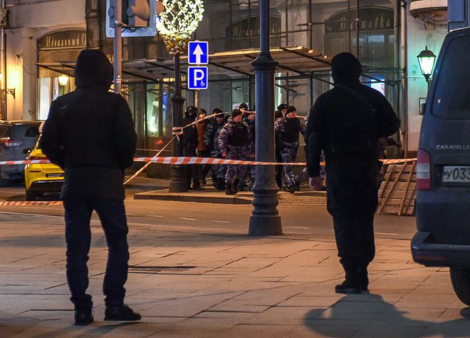 Včerajšnji napad se je zgodil v središču Moskve. FOTO: Vasily Maximov/AFP