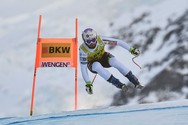 Martin Čater je v Wengnu vedno dobro tekmoval, tudi danes, ko je bil šesti na kombinaciji. FOTO: AFP