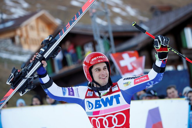 Zmagovalec enega od najzahtevnejših veleslalomov v Adelbodnu Žan Kranjec je med največjimi favoriti za zmago tudi v Garmisch-Partenkirchnu. FOTO: Reuters