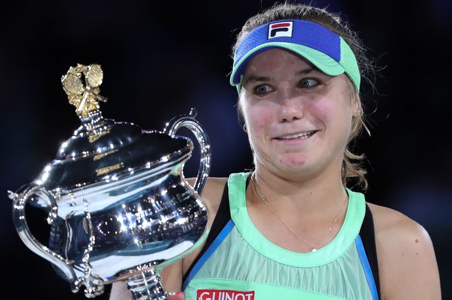 Sofia Kenin se je prvič uvrstila v četrtfinale turnirja za veliki slam in šla kar do konca. Foto AFP