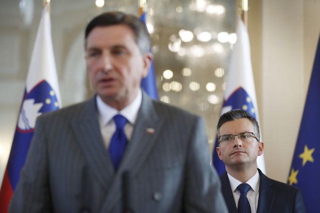 Pahor bo v torek začel posvetovanja vodij poslanskih skupin glede prihodnje politične situacije po nedavnem odstopu Šarca s položaja predsednika vlade. FOTO: Leon Vidic/Delo