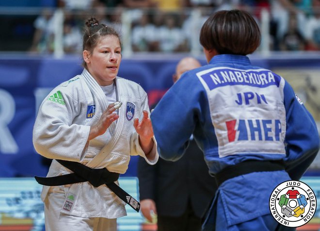 Tina Trstenjak je morala v Parizu premoč priznati zgolj Japonki Nami Nabekura. FOTO: Marina Mayorova/IJF