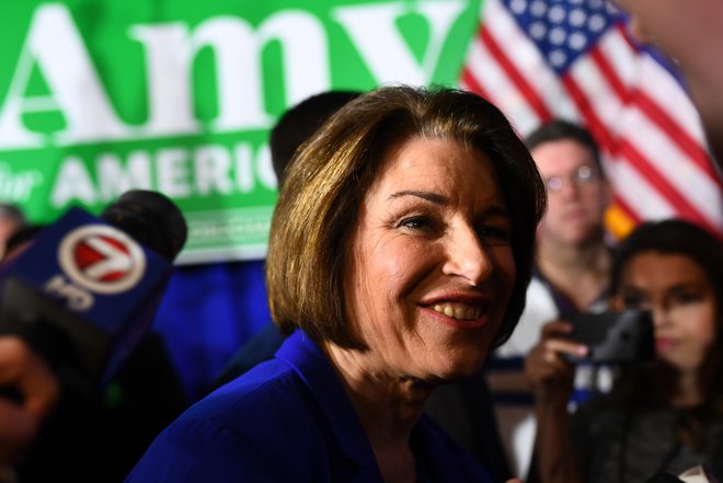 Senatorka slovenskih korenin Amy Klobuchar lse je uvrsila na tretje mesto. FOTO: Gretchen Ertl / Reuters