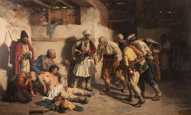Paja Jovanović, Smrt Črnogorca, 1882 Fotografije Arhiv Galerije Srbske Matice