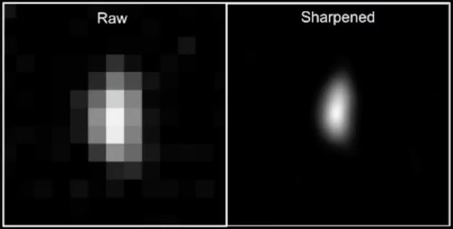 Znanstveniki nestrpno pričakujejo precej boljše fotografije. FOTO: NASA/Johns Hopkins University Applied Physics Laboratory/Southwest Research Institute