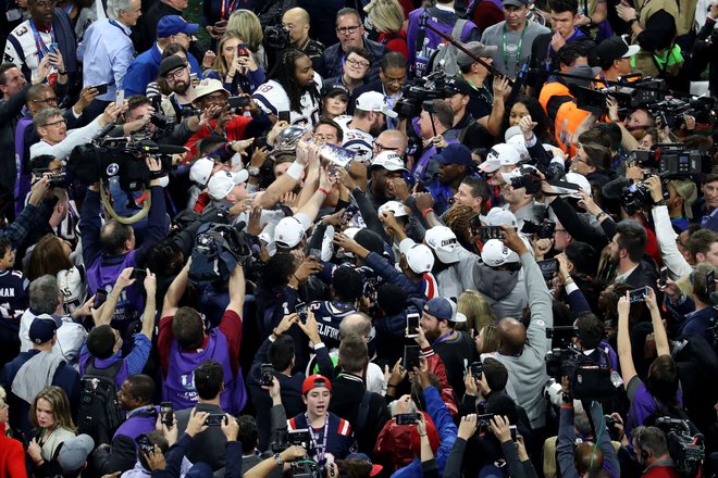 Na koncu so prevladale izkušnje New England Patriots. FOTO: Rob Carr/AFP