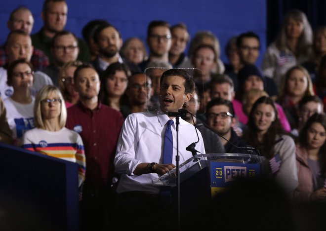 Župan Pete Buttigieg je v domačem South Bendu v Indiani tudi uradno vstopil v predsedniško tekmo. Foto: AFP