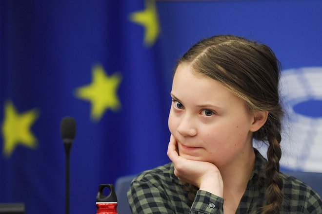 Greta Thunberg ne želi leteti z letali, ker so preveč okoljsko sporni. Foto Frederick Florin Afp