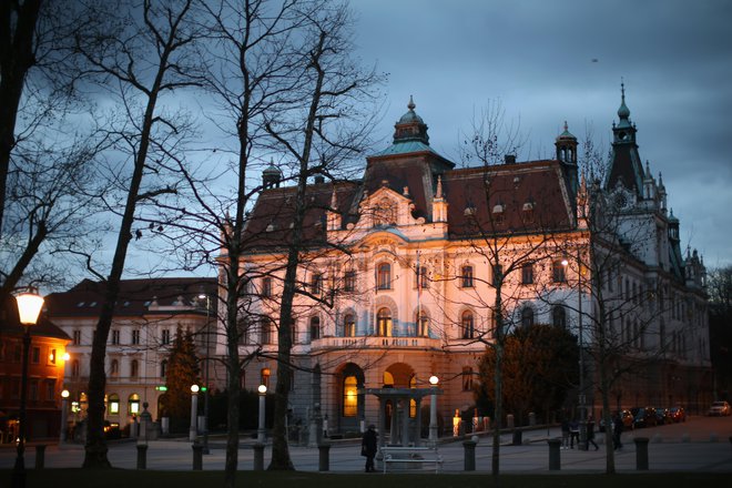 V nekdanjem deželnem dvorcu na Kongresnem trgu, kot se ta trg sredi prestolnice od leta 1991 ponovno imenuje, danes še zmeraj domuje ljubljanska univerza. Foto Jure Eržen