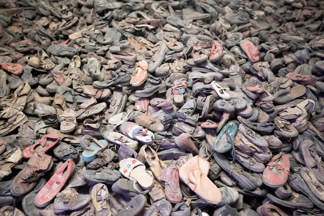 Ko so enote sovjetske Rdeče armade prišle do koncentracijskega taborišča Auschwitz, so našle 40.000 parov čevljev. Foto Axel Schmidt Reuters