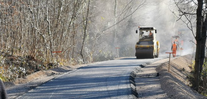 Dostopna cesta v dolini Glinščice je pripravljena, gradnja premostitvenih objektov bi lahko stekla najhitreje marca. Foto Boris Šuligoj