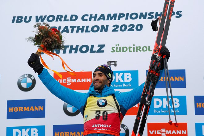 Francoski as Martin Fourcade se je veselil nove lovorike. FOTO: Reuters