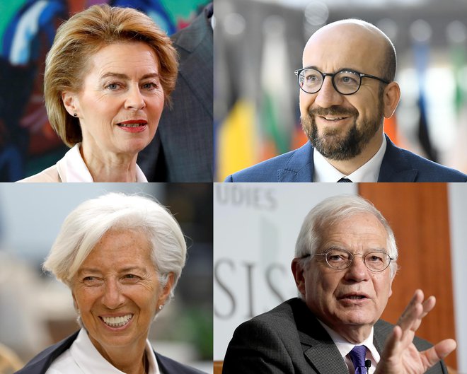 Ursula von der Leyen,&nbsp;Charles Michel, Christine Lagarde in&nbsp;Josep Borrell.&nbsp;Foto: Reuters