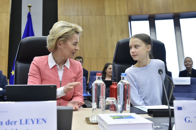 Podnebna aktivistka <strong>Greta Thunberg</strong> ni najbolj zadovoljna z ambicioznostjo načrtov EU glede zmanjševanja izpustov toplogrednih plinov. FOTO: John Thys/AFP