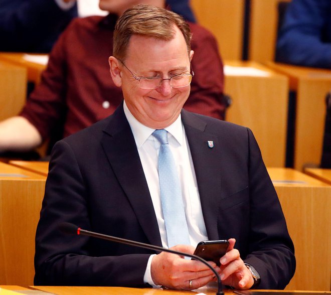 Bodo Ramelow je bil danes v tretjem krogu izvoljen za predsednika zvezne vlade v Turingiji. Foto: Reuters