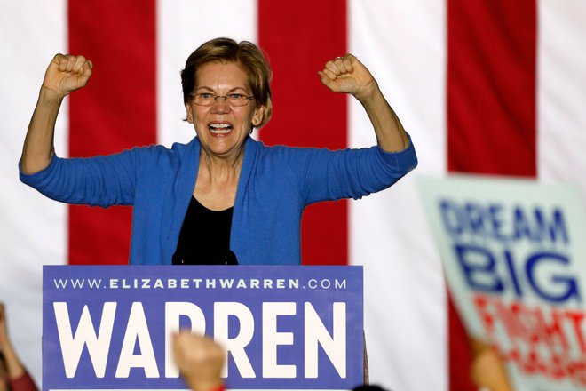 Nesojena demokatska predsedniška kandidatka Elizabeth Warren. FOTO: Jeff Kowalsky/Afp