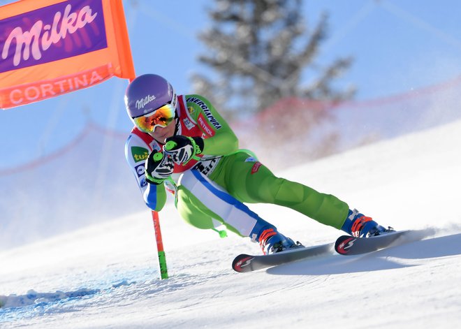 Ilka Štuhec med lansko tekmo v Cortini. FOTO: AFP