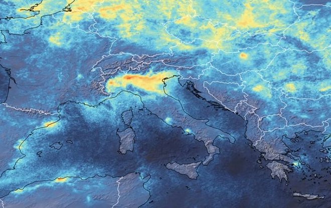 Satelitski podatki o onesnaženosti zraka. FOTO: Esa