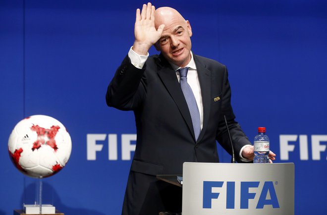 Predsednik Fife Gianni Infantino (na fotografiji) se je sestal z generalnim direktorjem Svetovne zdravstvene organizacije Tedrosom Adhanomom Ghebreyesusom. FOTO: Reuters