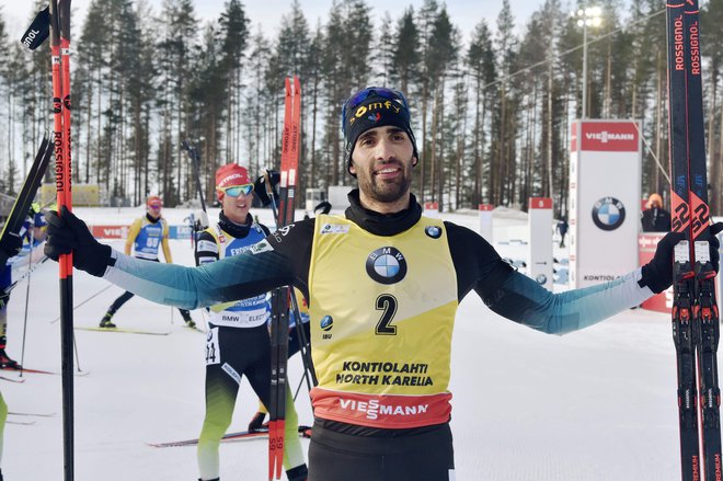 Martin Fourcade je ob svojem slovesu od tekmovalnega športa zmagal, za konec pa je v skupni razvrstitvi osvojil 2. mesto. FOTO: AFP