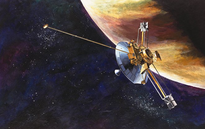 Umetniška upodobitev sonde Pioneer 10 FOTO: Nasa
<div>
<div>&nbsp;</div>
</div>

<div>
<div>&nbsp;</div>
</div>
