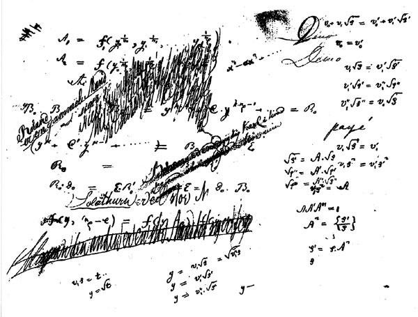 Iz zapiskov norveškega matematika Nielsa Henrika Abela. FOTO: Wikimedia