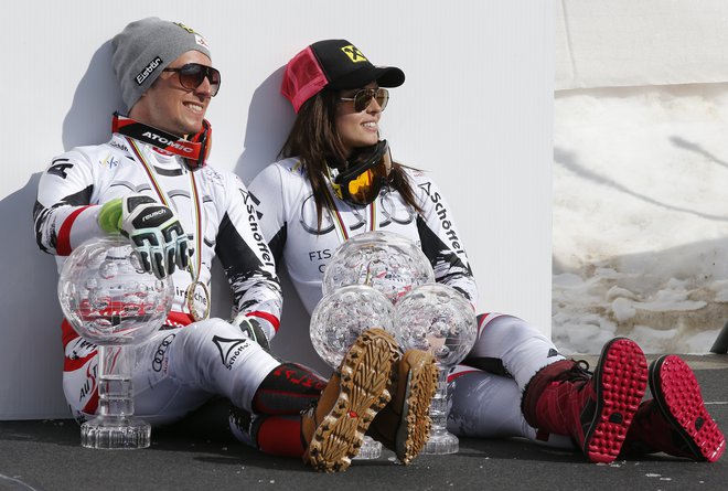 Marcel Hirscher in Anna Veith se še odločata, ali bosta nadaljevala kariero. FOTO: Reuters