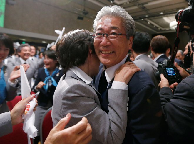 Slavje Takede, ko je Jacques Rogge objavil, da bo Tokio gostil olimpijske igre 2020. FOTO: Reurters